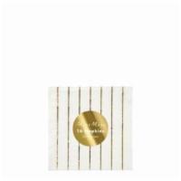 Meri Meri - Gold Stripe Small Napkins · Add an elegant touch to your party with these beautiful, yet practical, napkins with gorgeou...