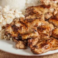 Bbq Chicken · Regular plate lunch includes 2 scoops of rice and 1 scoop of macaroni salad. Mini plate lunc...