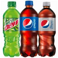 Pepsi Soda - 20Oz Bottle 							 · Choice of 20oz pepsi, diet pepsi, dr. Pepper, sierra mist, mug root beer, mt. Dew, or Mt Dew...