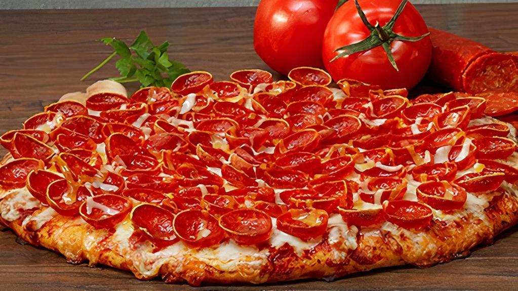 Pepperoni-Large · A mountain of our legendary crispy, curly pepperoni on our classic red sauce. - (100-400 cal./slice)