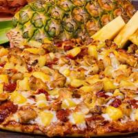 Pineapple Chicken Luau-Large · A tropical treat! Grilled chicken, crispy bacon and juicy pineapple on KC Masterspiece BBQ s...