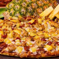 Pineapple Chicken Luau-Medium · A tropical treat! Grilled chicken, crispy bacon and juicy pineapple on KC Masterspiece BBQ s...