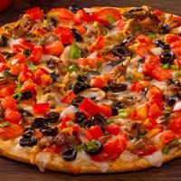 Snowy Alps-Mountain · Garlic Combo. Piled high with pepperoni, mushrooms, olives, Italian sausage, green onions an...