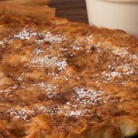 Cinnamon Dessert Pizza-Small · Our fresh pizza dough covered in butter, brown sugar, cinnamon and topped with a dusting of ...