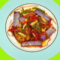 Hot & Spicy Eggplant 魚香茄子 · Spicy. Vegetarian.