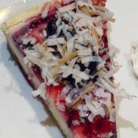 Bluberry Cheesecake · cookie crust, topped with blueberry compote