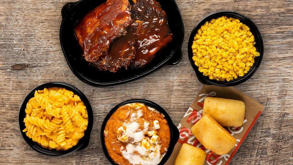 Baby Back Ribs · Family on the go? We think it’s time to take it slow. Slow-cooked and fall-off-the-bone-tender, this savory meal is enough for your whole crew. Choose some sides to complete the best set of Baby Back Ribs you’ve laid your eyes on.
