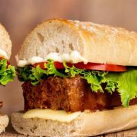 Meatloaf Sandwich · A real crave-able combination.  Rich, savory Meatloaf slices on a Ciabatta roll with zesty m...