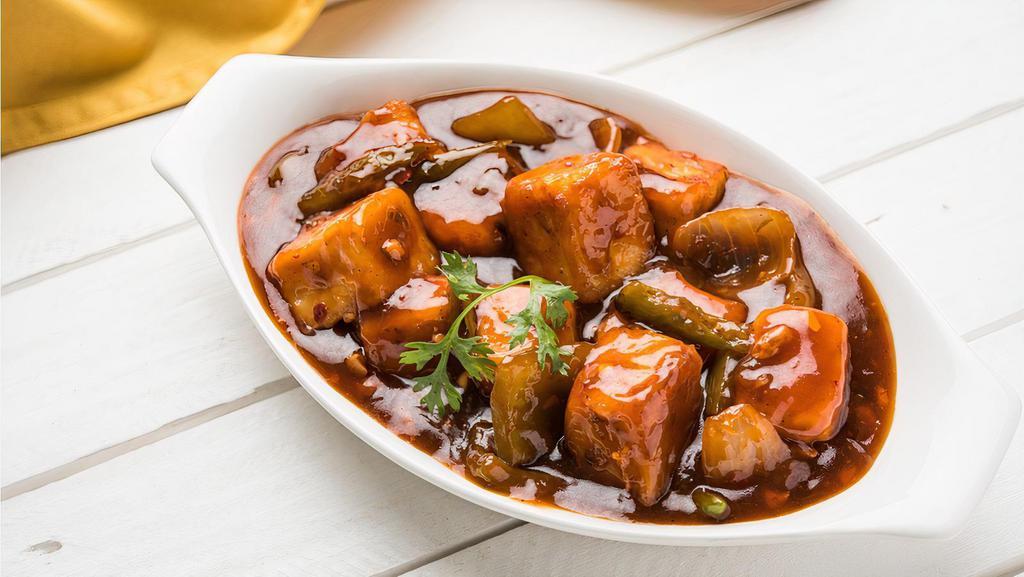 TC's Special Chilli Paneer · Spicy appetizer made by tossing fried paneer (farmers cheese) in sweet sour and spicy chilli sauce.