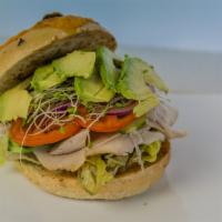 CA Club (Turkey, Avocado & Choice of Cheese) · Include: Mayo, Mustard, Lettuce, Tomato, Cucumber, Onion, Pickle, Pepperoncini and Sprout.