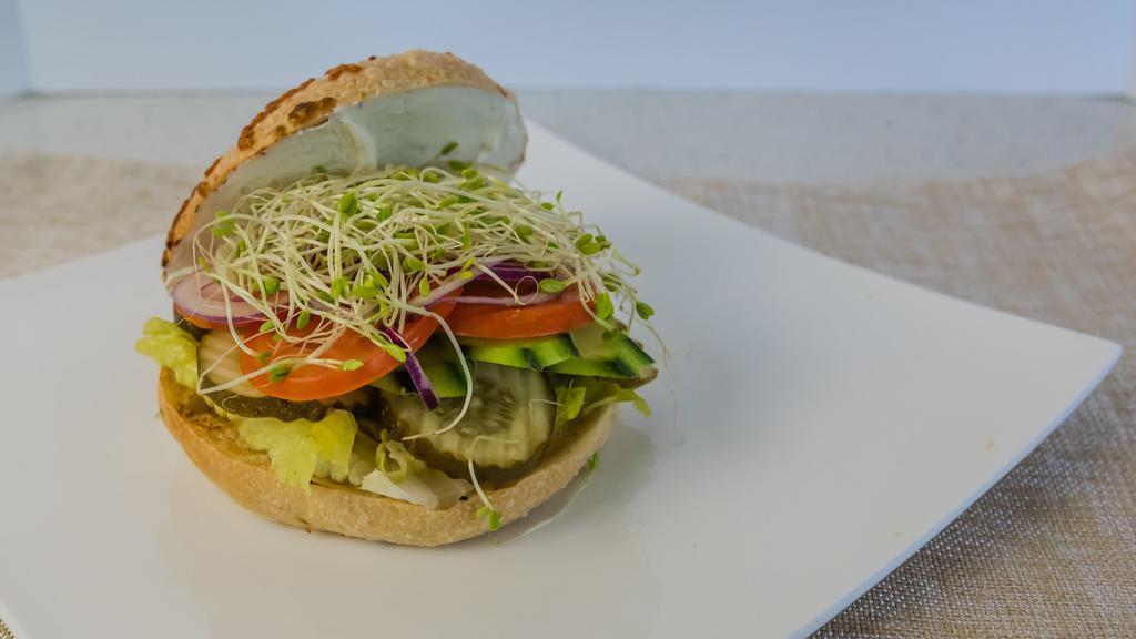 Garden Veggie · Include: Mayo, Mustard, Lettuce, Tomato, Cucumber, Onion, Pickle, Pepperoncini & Sprout.