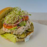 Tuna · Include: Lettuce, Tomato, Cucumber, Onion, Pickle, Pepperoncini and Sprout.
