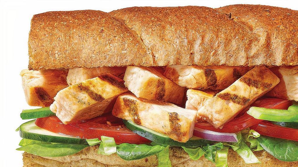 Grilled Chicken  · Tender grilled chicken loaded on our Hearty Multigrain bread with your choice of veggies. A little lettuce, tomatoes, onions and baby spinach, and you can’t go wrong.