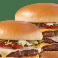 Two Cheese Deluxe Signature Stackburger · Price includes one Stackburger, choose a double or triple.  A double stack (1/3lb*) or tripl...