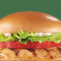 Grilled Chicken Sandwich · A grilled seasoned chicken fillet topped with fresh green leaf lettuce, thick-cut tomato and...