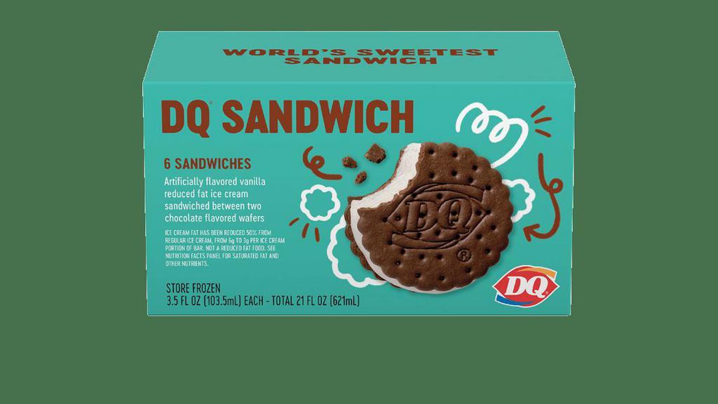 6 Pack Dq® Sandwich · Our world famous vanilla soft serve sandwiched between two chocolate-flavored wafers.