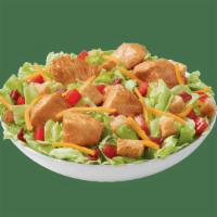 Rotisserie-Style Chicken Bites Salad Bowl · DQ’s new 100% white meat, juicy, tender, rotisserie-style chicken bites, served on top of a ...