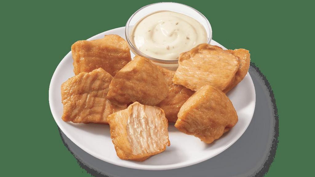 Large Rotisserie Bites · DQ’s new 100% white meat, juicy, tender, rotisserie-style chicken bites, served with house-made Hidden Valley Ranch dipping sauce. Available in 6 or 8 piece al a carte.
