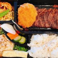 A5 wagyu Bento · imported from Japan
7-8oz steak come with daily side dish.