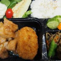 Chicken Nunban Bento · Deep fried chicken in sweet sour sauce come with daily side dish