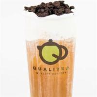 Dirty Panda · Premium oolong tea topped with in-house cheese mousse crema and Oreo.