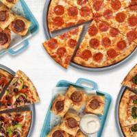 Crowd Pleaser · 2 Large 1 topping Pizzas, choice of 1 large Specialty from our Faves & 2 Dunkers with your c...
