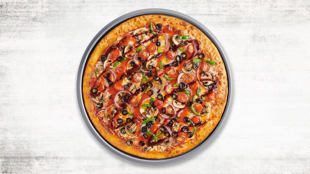 Veggie With Bbq & Buffalo Drizzle · Our signature 14