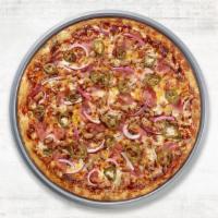 Spicy Bbq Piggy Pizza · Large 14”, our house-made dough pizza topped with Spicy Korean BBQ sauce, shredded mozzarell...