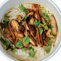 Gracie’s Grandma’s Pho · Classic bone broth soup with grilled chicken, rice noodles, and traditional pho accompanimen...