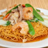 11. Prawns or Combination Hong Kong Style Noodles · 