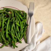Braised String Beans · Sautéed with garlic and preserved mustard.