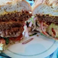 A23. Meat Loaf Sandwich · Lettuce tomato pickles onions mustard and mayonnaise.