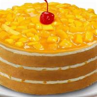 Mango Supreme · Three layers of moist white chiffon cake, filled with our signature cream, mango glaze and r...
