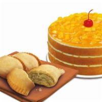 Mango Supreme and 3 Chicken Empanadas · 3 Chicken Empanadas and Mango Supreme Cake