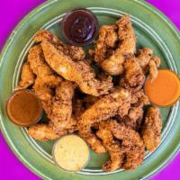 20 Chef Crafted Tenders · Crispy chicken tenders with your choice of 4 sauces. Served with waffle fries.