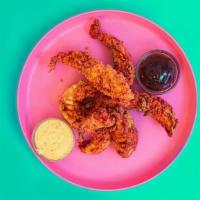 6 Nashville Hot Tenders · Crispy chicken tenders that get twisted + tossed with our Nashville Hot sauce and topped wit...