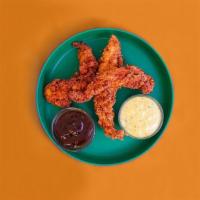 3 Nashville Hot Tenders · Crispy chicken tenders that get twisted + tossed with our Nashville Hot sauce and topped wit...