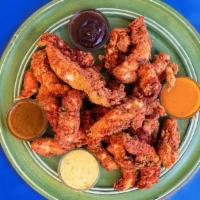 20 Chicken Tenders · 20 Crispy chicken tenders with choice of twisted sauces.