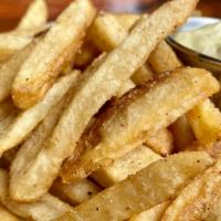 Kennebec Fries · Juniper salt, olive aioli.