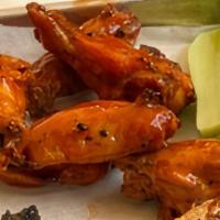 Wings (1/2 lb Order) (6) · Bone-in Free Range Rocky Chicken Wings. Smoked in House with a Spicy Dry-Rub. Wing Sauce Opt...