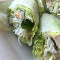 3. Fresh Rolls · Prawns, lettuce, shredded cabbage, cucumber, mint, and vermicelli wrapped with rice paper, s...