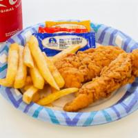 1. Chicken Tender · 2 pcs of chicken with fries.