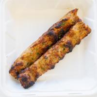 2. Chicken Kebab · Ground chicken mix with ur famous spices, onion, garlic and cilantro.