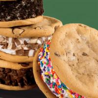 Ice Cream Cookie Sandwich Variety 4-Pack - Ready For Pick-Up Now · One of each of our Cake Batter™ Sprinkle, Cookie Crumb Yum, Kiss N' Tell Chocolate, and Perf...