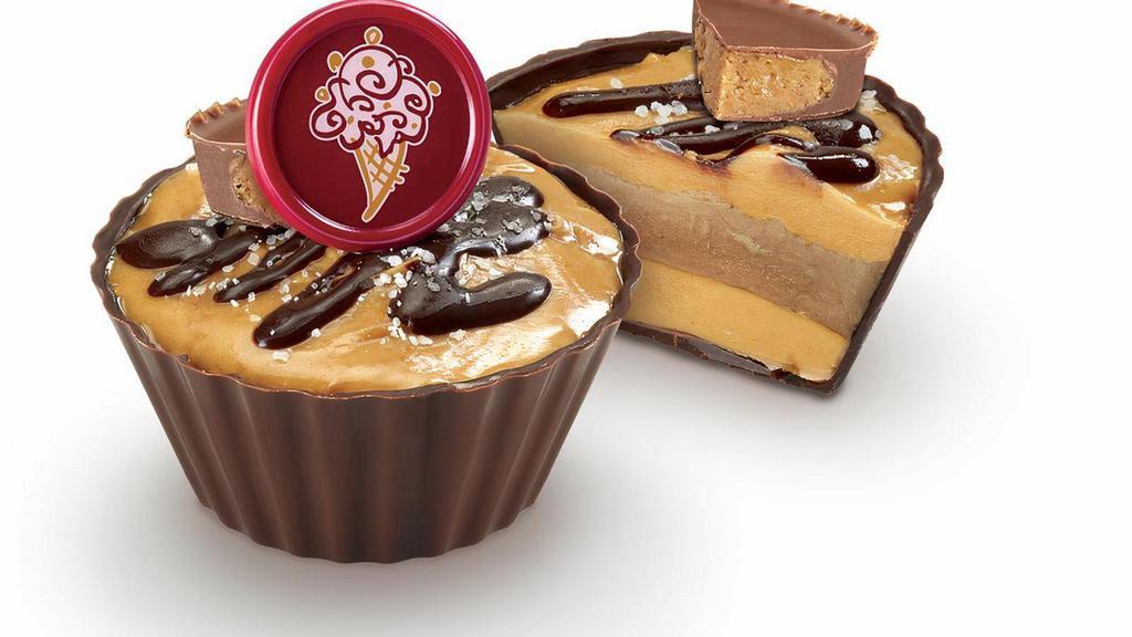 Reese'S Peanut Butter Ice Cream Cup Single - Ready For Pick Up Now · A Chocolate Cup filled with layers of Reese's Peanut Butter Sauce & Chocolate Ice Cream topped with rich Fudge Ganache, Sea Salt & Reese's Peanut Butter Cup