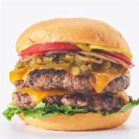 Chicago Burger · 4 Oz. Fresh, Never Frozen Patties, On a Brioche Bun with Caramelized Onions, Cheddar Cheese,...