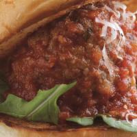 Meatball Sliders · Our meatballs made from beef, pork and veal, Mozzarella cheese and Marinara sauce served on ...