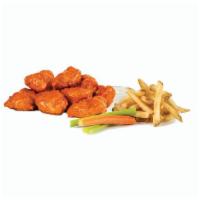 12 Boneless Wing Combo · 12 boneless wings, choice of 2 flavors, 2 house-made sauces, fries, and carrots and celery.
