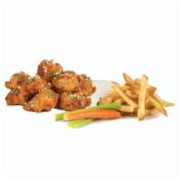 8 Boneless Wing Combo · 8 boneless wings, choice of 2 flavors, 2 house-made sauces, fries, and carrots and celery.