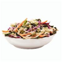 Super Slaw  · Dino kale, red & green cabbage, carrots, sesame seeds, sweet and creamy sauce
